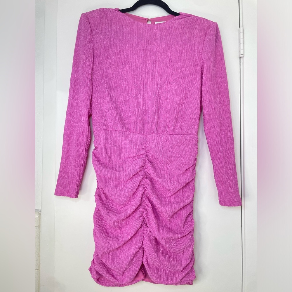 SAYLOR Sonja Ruched Skirt‎ Long Sleeve
Minidress Coctail Pink Orchid Dress - Picture 12 of 15